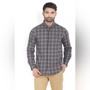 Columbia men’s XXL long sleeve flannel button‎ up shirt, red, and blue plaid